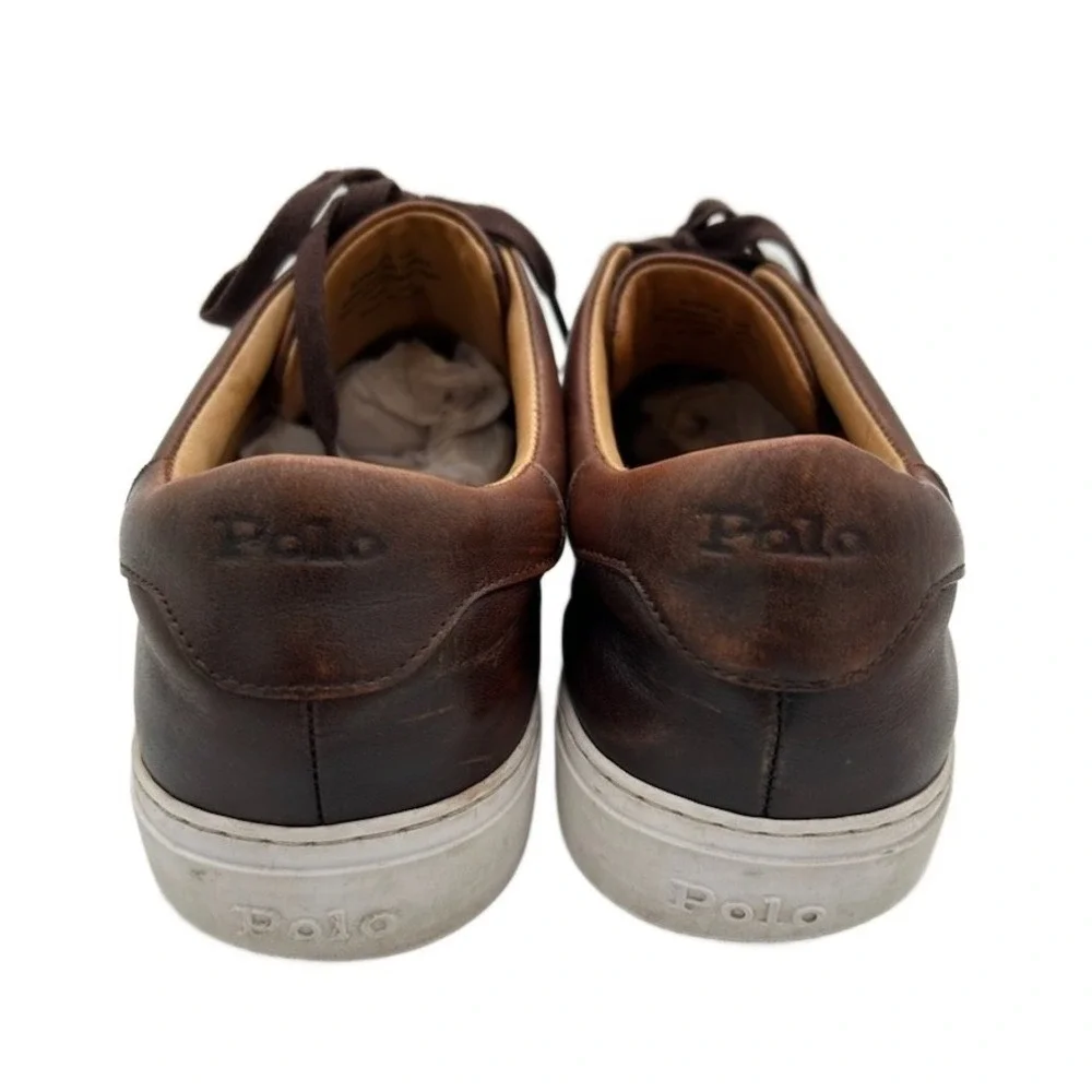 Polo Ralph Lauren Men's Size 14D Jermain II Leather Shoes Sneakers Brown Loafers